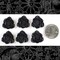 Midnight Black Rose Cameo Cabochons 21mm x 22mm - Set of Six - Flwr84